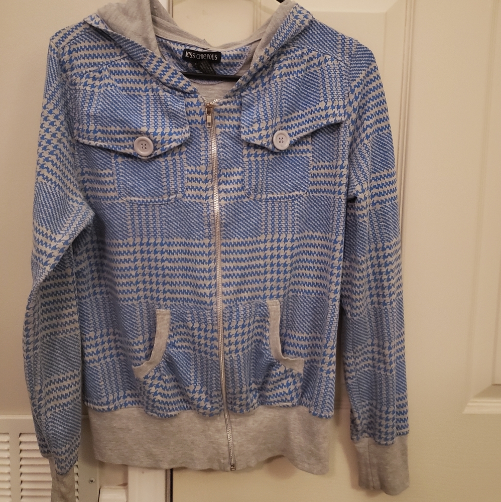 Juniors Blue Zip-Up Jacket